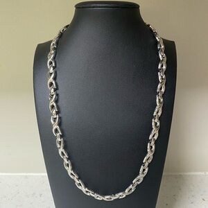 Vintage silver tone Monet X link necklace